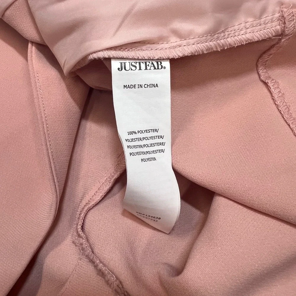 JustFab Womens 1X Blush‎ Pink Single Button Notched Lapel Blazer Jacket